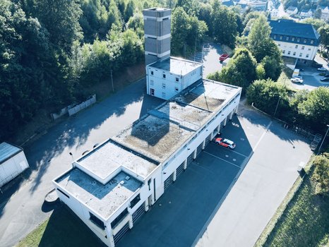 Luftbildaufnahme des Brandschutzzentrums des Kreises in Schleiden