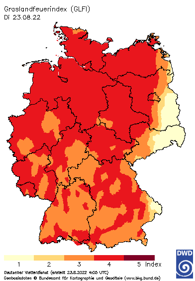 Graslandfeuerindex vom 23.08.